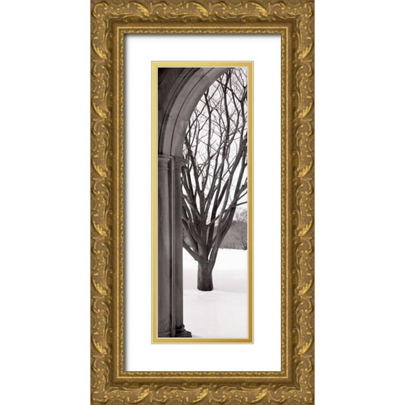 Blaustein, Alan 11x24 Gold Ornate Wood Framed with Double Matting Museum Art Print Titled - Hampton Winter Arch