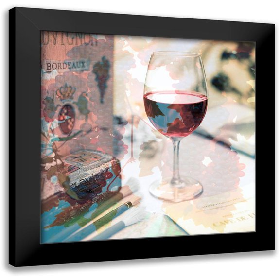 Blaustein, Alan 12x12 Black Modern Framed Museum Art Print Titled - Bordeaux Vineyard Cafe #1