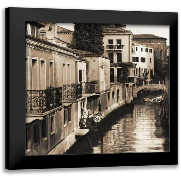 Blaustein, Alan 12x12 Black Modern Framed Museum Art Print Titled - Ponti di Venezia No. 4