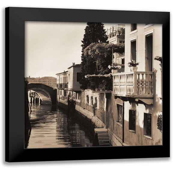 Blaustein, Alan 12x12 Black Modern Framed Museum Art Print Titled - Ponti di Venezia No. 5