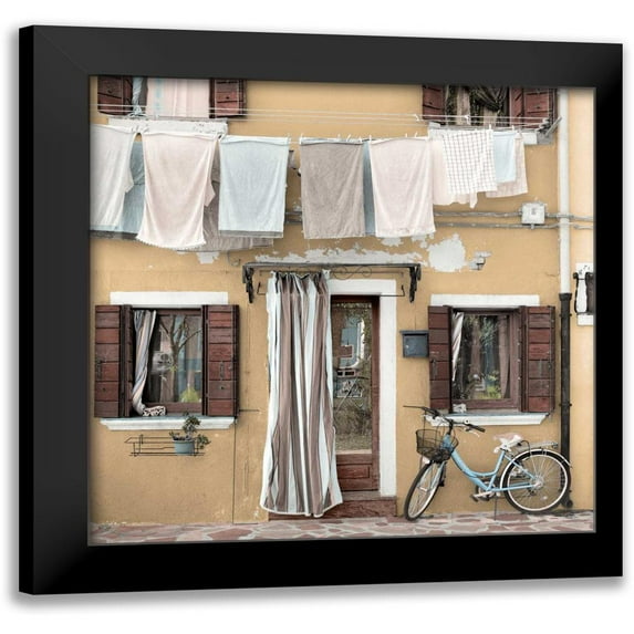Blaustein, Alan 12x12 Black Modern Framed Museum Art Print Titled - Venetian Bicicletta-1