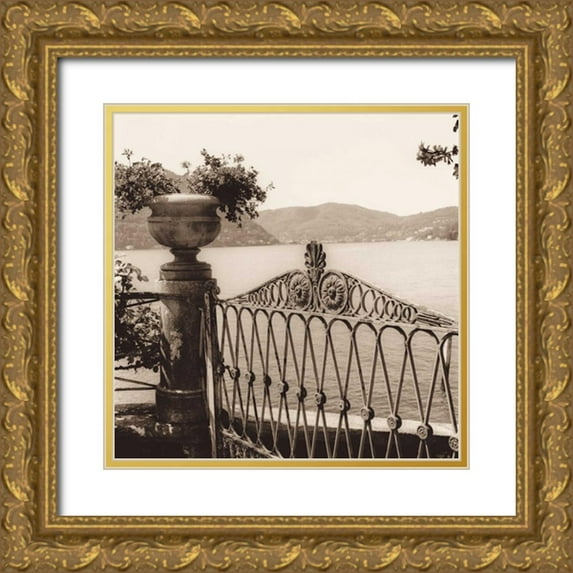 Blaustein, Alan 12x12 Gold Ornate Wood Framed with Double Matting Museum Art Print Titled - Cernobbio Vista