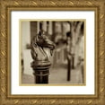thumbnail image 1 of Blaustein, Alan 12x12 Gold Ornate Wood Framed with Double Matting Museum Art Print Titled - Hitching Post - 6, 1 of 4