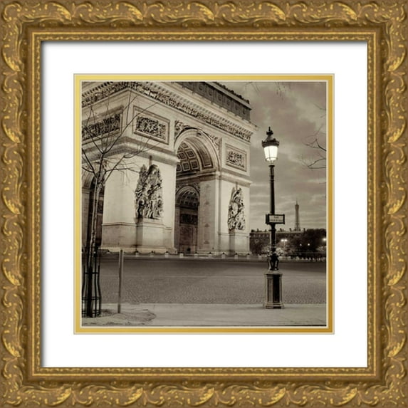 Blaustein, Alan 12x12 Gold Ornate Wood Framed with Double Matting Museum Art Print Titled - Paris - 12