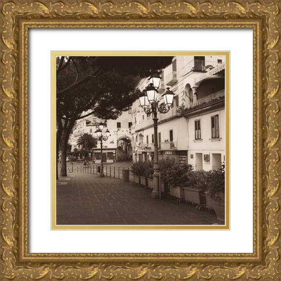 Blaustein, Alan 12x12 Gold Ornate Wood Framed with Double Matting Museum Art Print Titled - Strada Amalfi