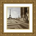 thumbnail image 1 of Blaustein, Alan 12x12 Gold Ornate Wood Framed with Double Matting Museum Art Print Titled - Tour Eiffel - 10, 1 of 4