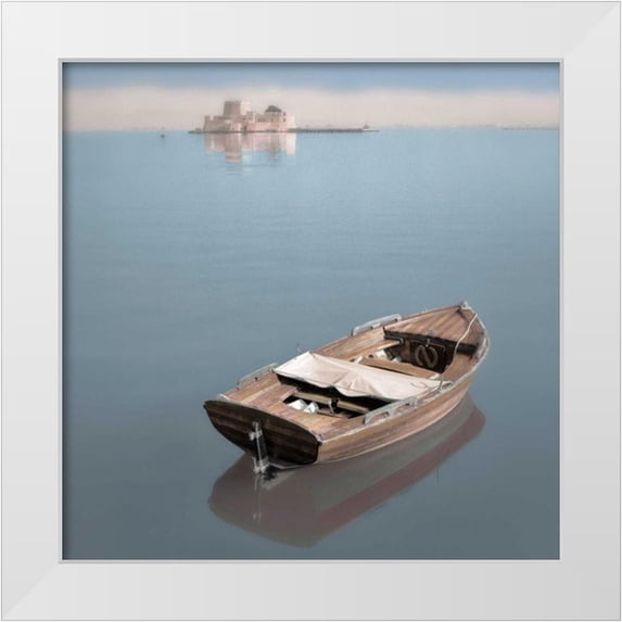 Blaustein, Alan 12x12 White Modern Wood Framed Museum Art Print Titled - Mediterranean Boat #4