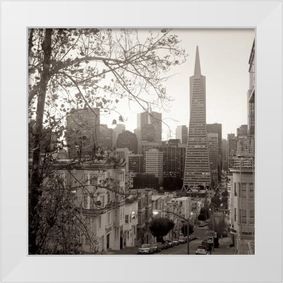 Blaustein, Alan 12x12 White Modern Wood Framed Museum Art Print Titled - SF Skyline - 3