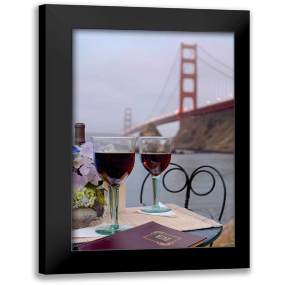 Blaustein, Alan 13x18 Black Modern Framed Museum Art Print Titled - Dream Cafe Golden Gate Bridge - 39