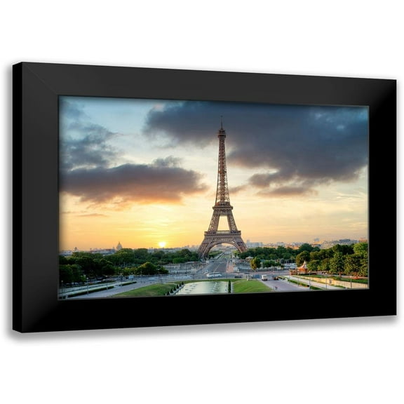 Blaustein, Alan 14x11 Black Modern Framed Museum Art Print Titled - Eiffel Tower Sunset