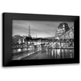 thumbnail image 1 of Blaustein, Alan 14x11 Black Modern Framed Museum Art Print Titled - Louvre with Eiffel Tower Vista #2, 1 of 5