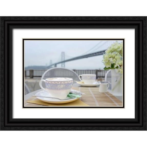 Blaustein, Alan 14x11 Black Ornate Wood Framed with Double Matting Museum Art Print Titled - Dream Cafe Bay Bridge - 1