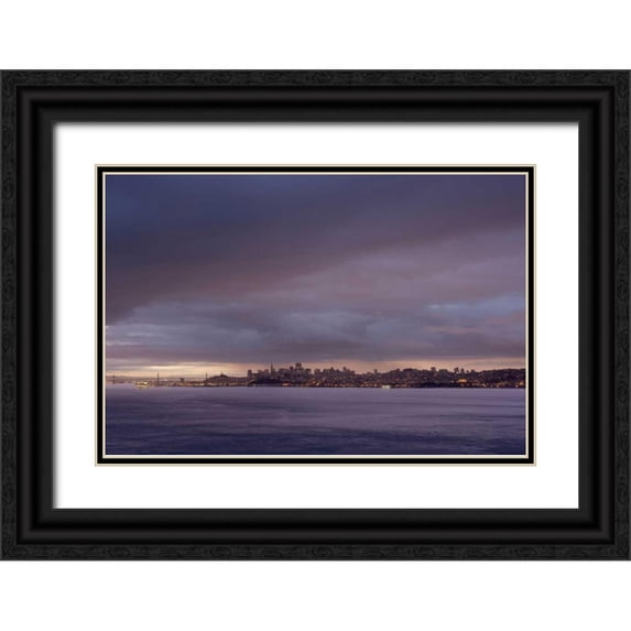 Blaustein, Alan 14x11 Black Ornate Wood Framed with Double Matting Museum Art Print Titled - SF Skyline - 100