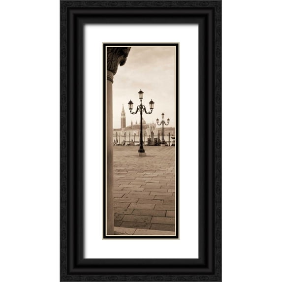 Blaustein, Alan 14x32 Black Ornate Wood Framed with Double Matting Museum Art Print Titled - Piazza San Marco No. 1