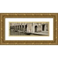 thumbnail image 1 of Blaustein, Alan 14x7 Gold Ornate Wood Framed with Double Matting Museum Art Print Titled - Canal Boats with Passageway, 1 of 4