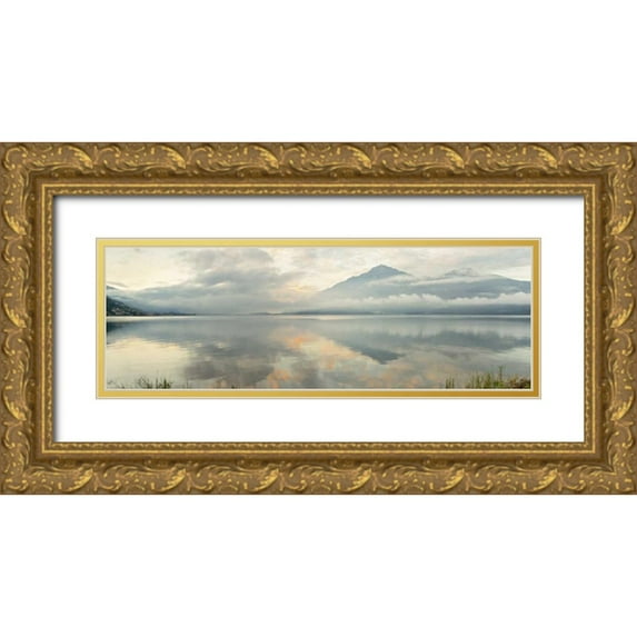 Blaustein, Alan 14x7 Gold Ornate Wood Framed with Double Matting Museum Art Print Titled - Gravedonna Lake Vista