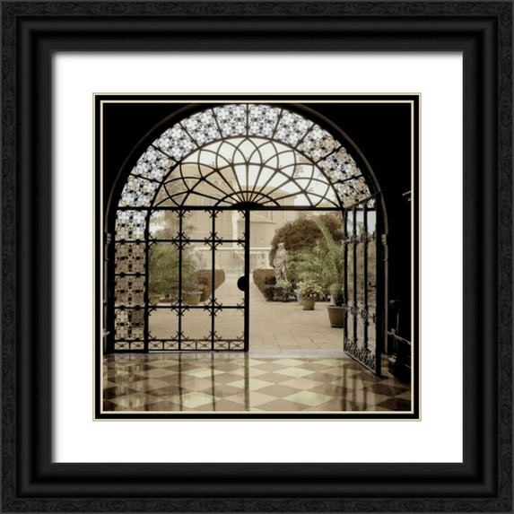 Blaustein, Alan 15x15 Black Ornate Wood Framed with Double Matting Museum Art Print Titled - Courtyard in Venezia