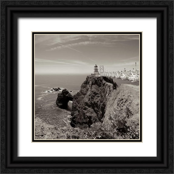 Blaustein, Alan 15x15 Black Ornate Wood Framed with Double Matting Museum Art Print Titled - Point Bonita - 1