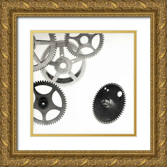 Blaustein, Alan 15x15 Gold Ornate Wood Framed with Double Matting Museum Art Print Titled - Retro- Gears - 7