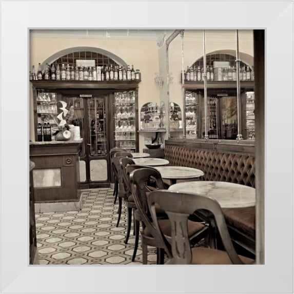 Blaustein, Alan 15x15 White Modern Wood Framed Museum Art Print Titled - Tuscan Caffe - 26
