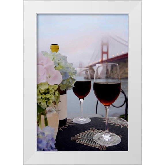 Blaustein, Alan 17x24 White Modern Wood Framed Museum Art Print Titled - Dream Cafe Golden Gate Bridge - 14