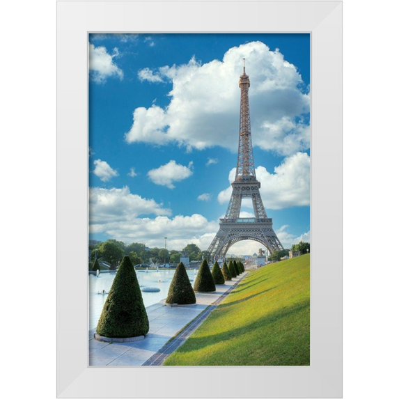 Blaustein, Alan 17x24 White Modern Wood Framed Museum Art Print Titled - Eiffel Tower View II