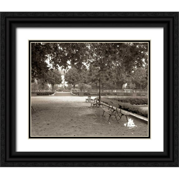 Blaustein, Alan 18x15 Black Ornate Wood Framed with Double Matting Museum Art Print Titled - Banc de Jardin - 41