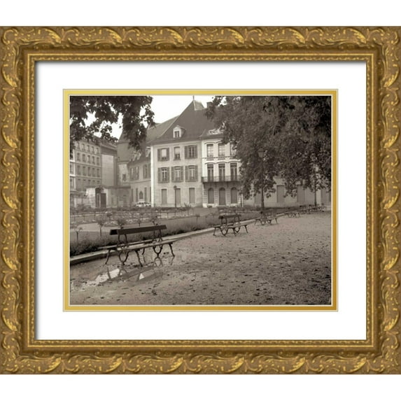 Blaustein, Alan 18x15 Gold Ornate Wood Framed with Double Matting Museum Art Print Titled - Banc de Jardin - 43