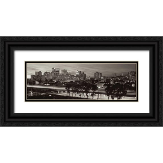 Blaustein, Alan 18x9 Black Ornate Wood Framed with Double Matting Museum Art Print Titled - Oakland Pano - 1