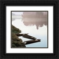 thumbnail image 1 of Blaustein, Alan 20x20 Black Ornate Wood Framed with Double Matting Museum Art Print Titled - Boats on the Seine #1, 1 of 4