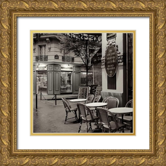 Blaustein, Alan 20x20 Gold Ornate Wood Framed with Double Matting Museum Art Print Titled - Cafe, Montmartre