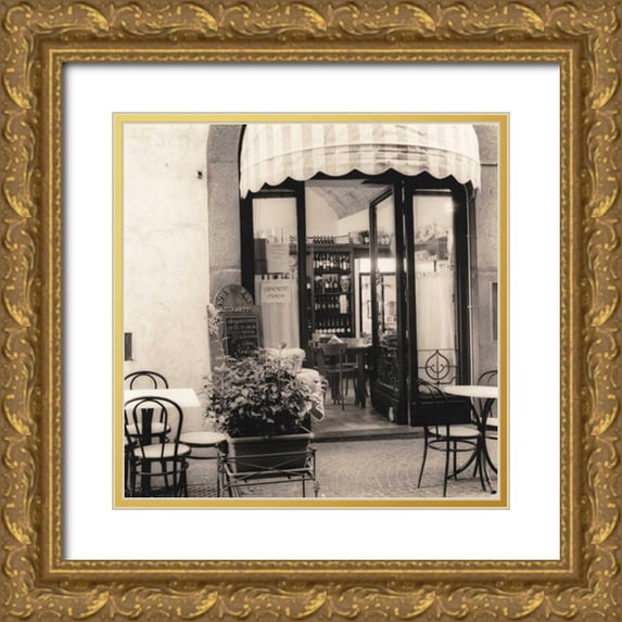 Blaustein, Alan 20x20 Gold Ornate Wood Framed with Double Matting Museum Art Print Titled - Caffe Umbria