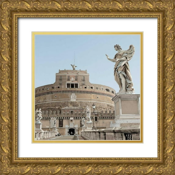 Blaustein, Alan 20x20 Gold Ornate Wood Framed with Double Matting Museum Art Print Titled - Castel SantAngelo - 1