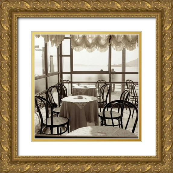 Blaustein, Alan 20x20 Gold Ornate Wood Framed with Double Matting Museum Art Print Titled - Piedmont Caffe - 1
