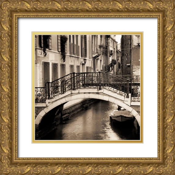 Blaustein, Alan 20x20 Gold Ornate Wood Framed with Double Matting Museum Art Print Titled - Ponti di Venezia No. 1
