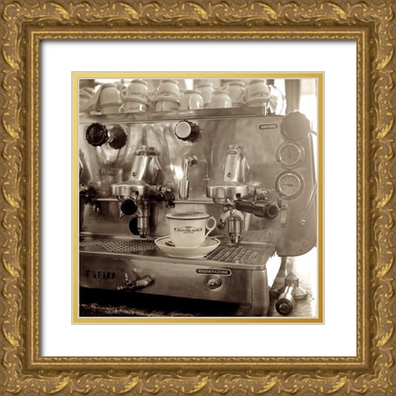 Blaustein, Alan 20x20 Gold Ornate Wood Framed with Double Matting Museum Art Print Titled - Tuscany Caffe - 1