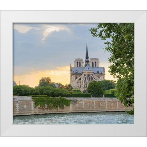 Blaustein, Alan 23x20 White Modern Wood Framed Museum Art Print Titled - Notre Dame - View from the Seine