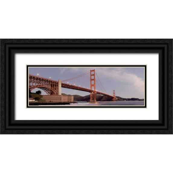 Blaustein, Alan 24x11 Black Ornate Wood Framed with Double Matting Museum Art Print Titled - Golden Gate Bridge - 40