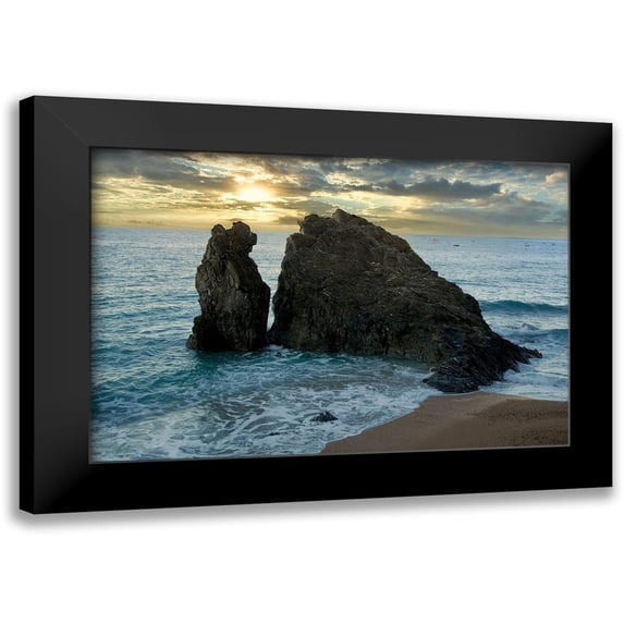 Blaustein, Alan 24x17 Black Modern Framed Museum Art Print Titled - Monterosso Seaside #5