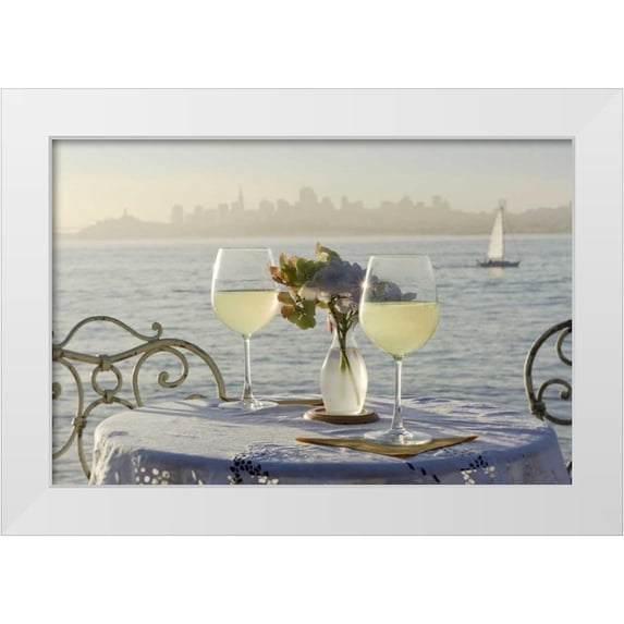 Blaustein, Alan 24x17 White Modern Wood Framed Museum Art Print Titled - Dream Cafe Golden Gate Bridge - 75