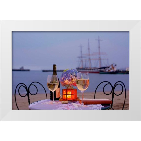 Blaustein, Alan 24x17 White Modern Wood Framed Museum Art Print Titled - Dream Cafe Hyde St Pier - 34