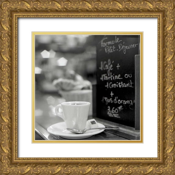 Blaustein, Alan 26x26 Gold Ornate Wood Framed with Double Matting Museum Art Print Titled - Cafe, Champs