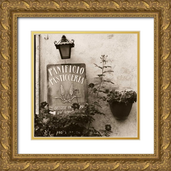 Blaustein, Alan 26x26 Gold Ornate Wood Framed with Double Matting Museum Art Print Titled - Panificio Pasticceria