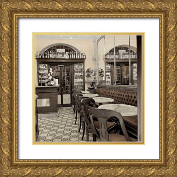 Blaustein, Alan 26x26 Gold Ornate Wood Framed with Double Matting Museum Art Print Titled - Tuscan Caffe - 26