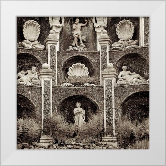 Blaustein, Alan 26x26 White Modern Wood Framed Museum Art Print Titled - Giardini Italiano - 7