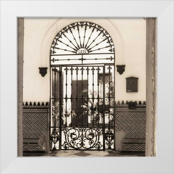 Blaustein, Alan 26x26 White Modern Wood Framed Museum Art Print Titled - Patio de la Alameda