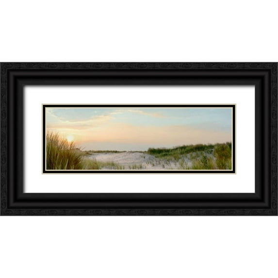 Blaustein, Alan 32x13 Black Ornate Wood Framed with Double Matting Museum Art Print Titled - Island Sand Dunes Sunrise No. 1