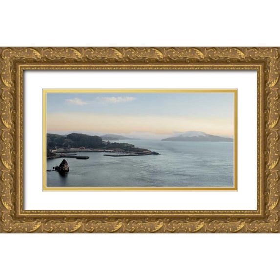 Blaustein, Alan 32x18 Gold Ornate Wood Framed with Double Matting Museum Art Print Titled - Bay Pano - 116