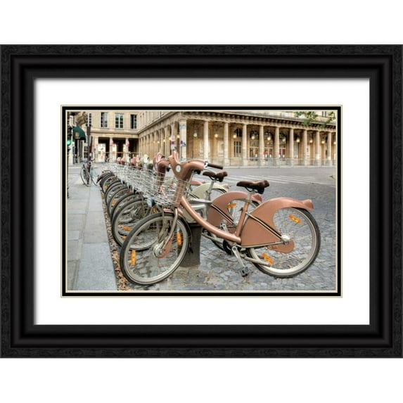 Blaustein, Alan 32x23 Black Ornate Wood Framed with Double Matting Museum Art Print Titled - Paris Cycles 2