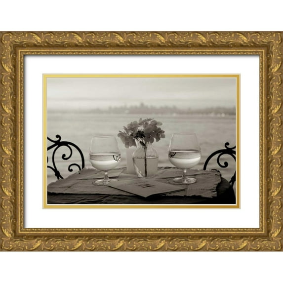Blaustein, Alan 32x23 Gold Ornate Wood Framed with Double Matting Museum Art Print Titled - Dream Cafe Golden Gate Bridge - 84